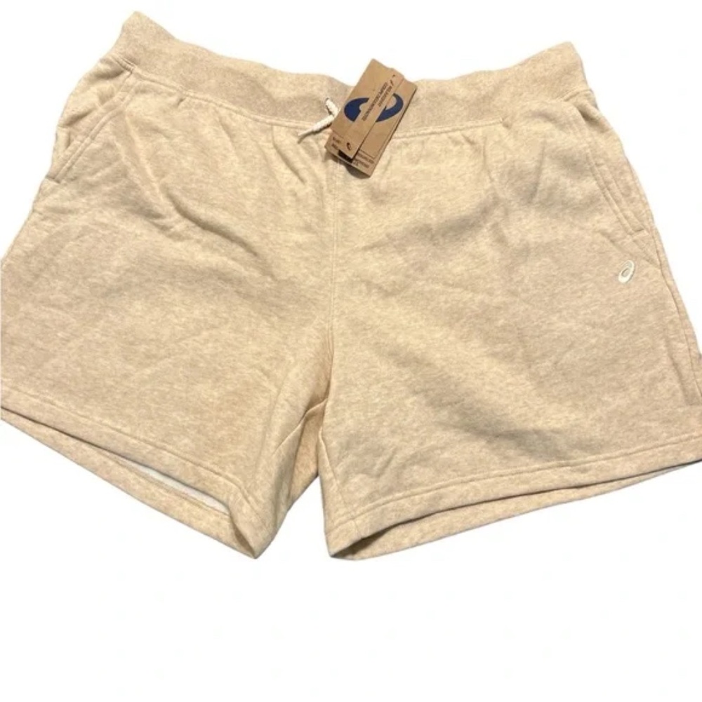 Womens Asics Beige Fleece Casual Shorts Size Small
